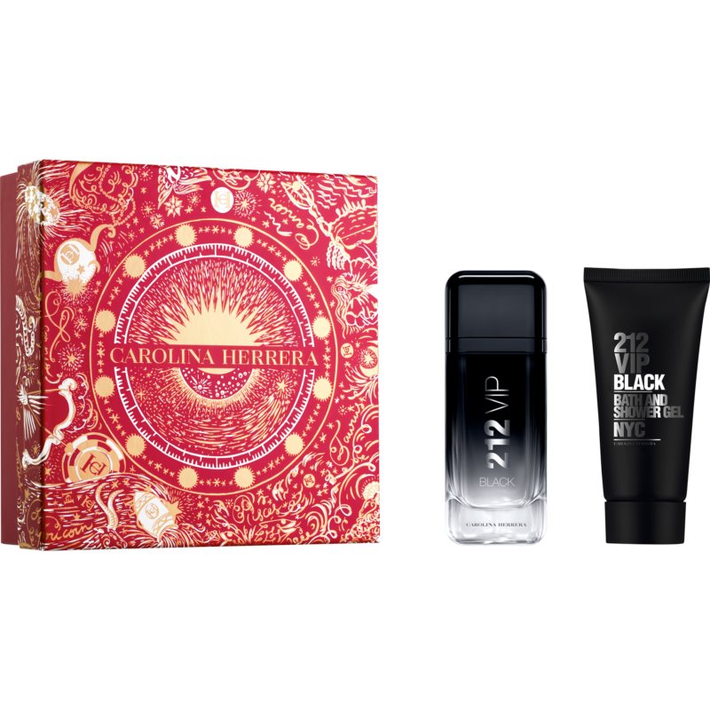 Carolina Herrera Men's 212 VIP Black 2-Piece Gift Set: 3.4 Oz EDP Spray, 3.4 Oz Shower Gel