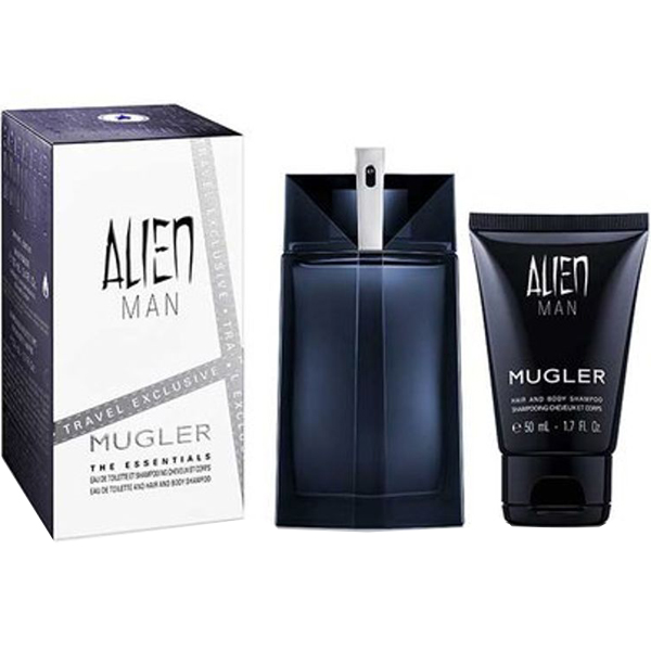 Alien Man by Thierry Mugler 2-Piece Gift Set for Men: 3.4 oz EDT Spray + 1.7 oz Hair and Body Shampoo