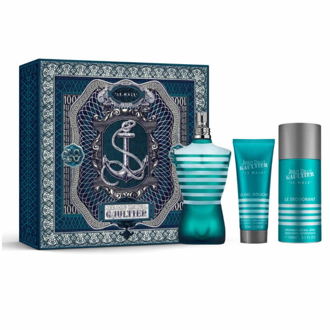 Jean Paul Gaultier Men's Le Male 3 Pieces: 4.2oz EDT, 2.5oz Shower Gel, 5.0oz Deodorant