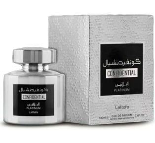 Lattafa Confidential Platinum Unisex EDP Spray 3.4 oz