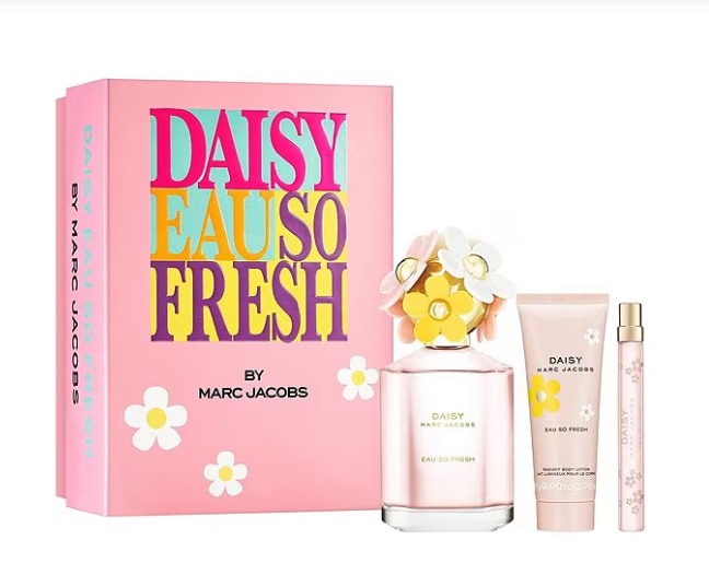 Marc Jacobs Ladies Daisy Eau So Fresh Gift Set: 3 Pieces - 4.2 oz EDT Spray, 2.5 oz Body Lotion, 0.33 oz EDT Mini Spray