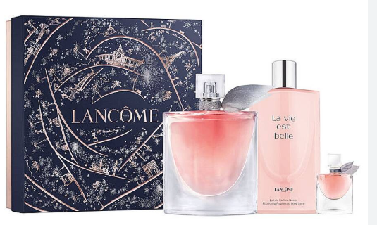 Lancome La Vie Est Belle 3-Piece Gift Set for Women – 3.4 oz EDP, 6.7 oz Body Lotion, EDP 0.13 oz 