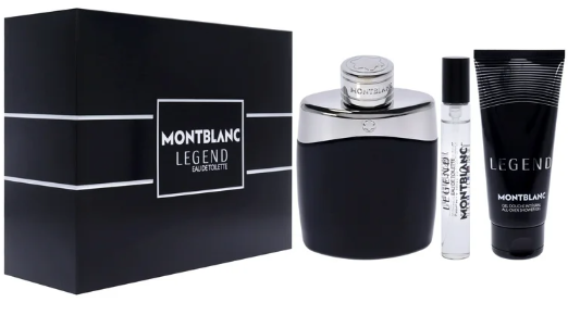 Mont Blanc Legend Men's 3-Piece Set: 3.3 oz EDT Spray, 0.25 oz EDP Spray, and 3.3 oz Shower Gel