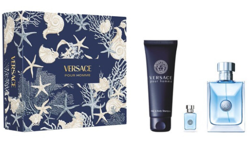 Versace Pour Homme Set for Men: 3-Piece Set - 3.4 Oz Edt & 0.17 Oz Edt with 5.1 Oz Shower Gel