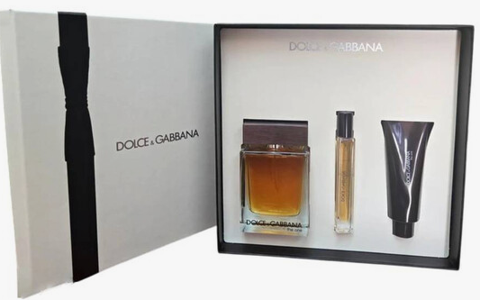Dolce & Gabbana Men's The One 3 Piece Gift Set: 3.3oz EDT Spray, 0.33oz Edt, 1.7oz Shower Gel