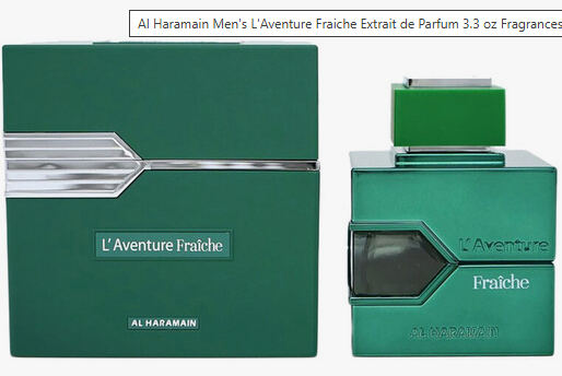 Al Haramain L'Aventure Fraiche Men's EDP Spray 3.4 Oz
