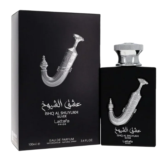 Lattafa Ishq Al Shuyukh Silver for Men 3.4 Oz Edp Spray