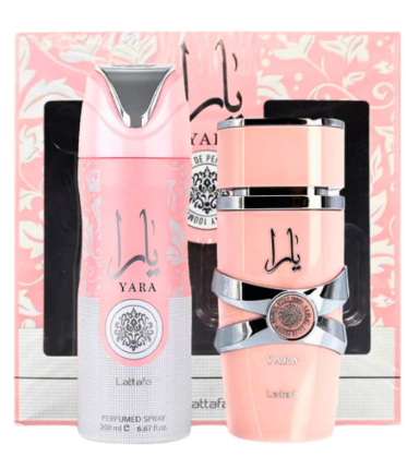Lattafa Yara 2 Pcs Set Edp 3.4 Oz + 6.7 Oz Perfume Spray