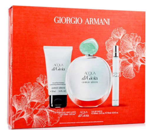 Giorgio Armani Acqua di Gioia 3 Pcs Set Edp 3.4 Oz Spray+0.34 Oz + 1.6 Oz Body Lotion Women