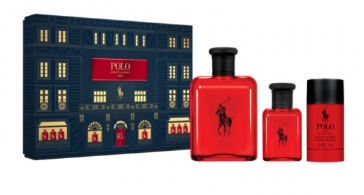 Ralph Lauren Polo Red 3 Pcs Set Men - Edt 4.2 Oz Spray + Edt 1.36 Oz Spray + Deodorant