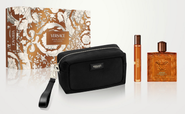 Versace Men's Eros Najim 3-Piece Gift Set: 3.4 oz Parfum Spray + 0.3 oz Parfum Spray + Versace Bag