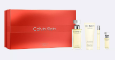 Calvin Klein Eternity 4-Piece Gift Set for Women – 3.3 oz EDP Spray, 0.33 oz EDP + 0.5 Oz EDP, 3.4 oz Body Lotion 