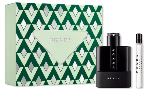 Prada Luna Rossa Black 2 Pcs Set for Men: 3.4oz Edp + 0.34oz Edp Spray. 