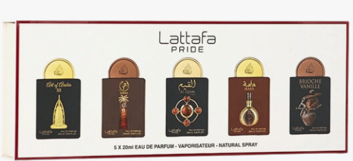 Lattafa Collection # 4 MINI SET Art Of Arabia III + Ajwaa + Al Qiam Gold + Masa + Brioche Vanille 20 ml Each