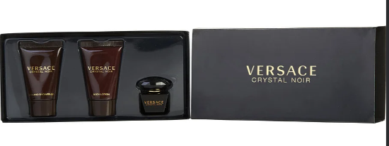 Versace (W) Crystal Noir 3 PCS MINI SET 0.17 Oz EDT + 0.8 Oz B.Lotion + 0.8 Oz SH.Gel (MINI SET)