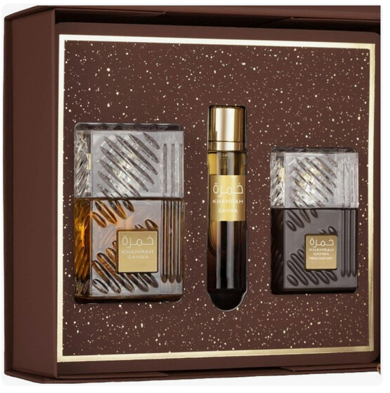Lattafa Khamrah QAHWA 3.4 OZ + HM + MI 3 PIC SET