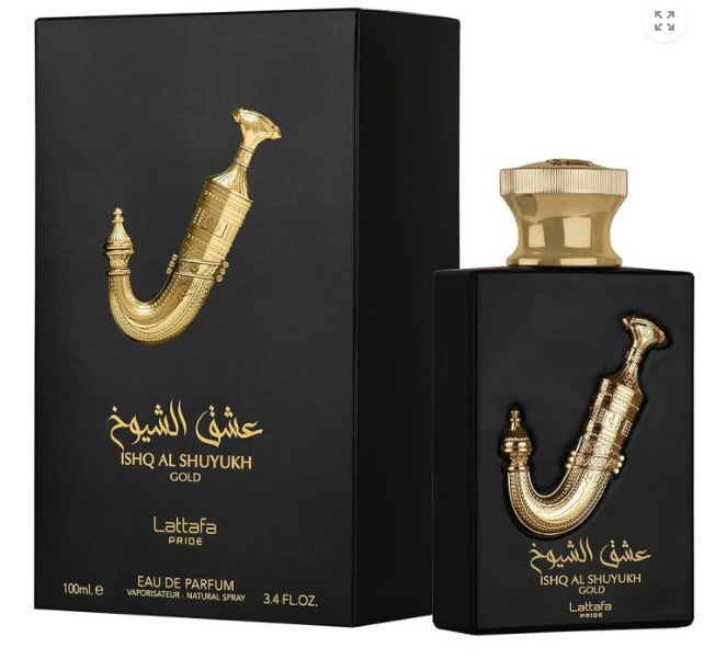 Lattafa Ishq Al Shuyukh Gold for Men 3.4 Oz Edp Spray 