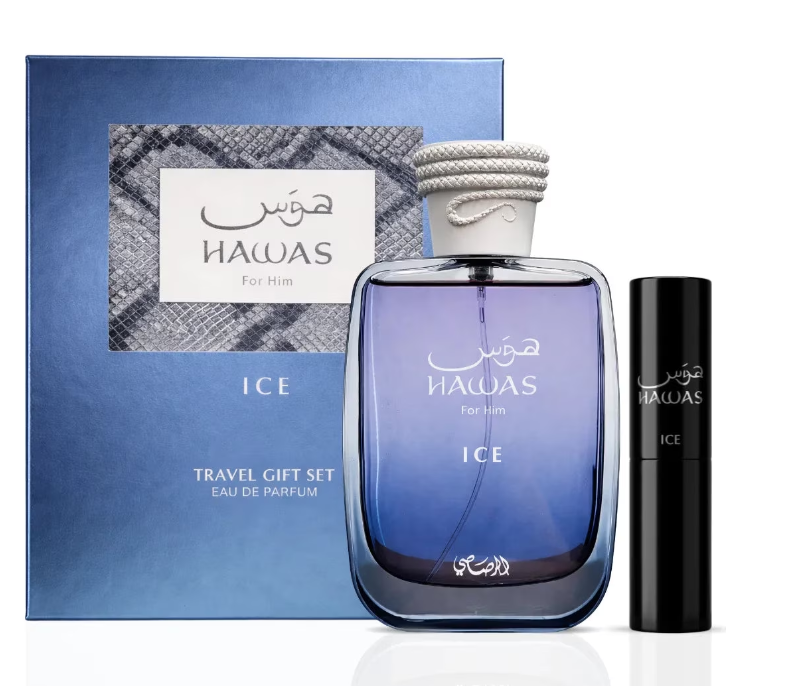 Hawas Ice 2-Piece Perfume Travel Gift Set by Rasasi