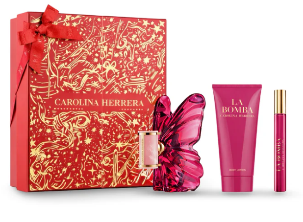Carolina Herrera Bomba  3-Piece Gift Set for Women – 2.7 oz EDP Spray, 0.34 oz EDP Spray, and 3.4 oz Body Lotion 