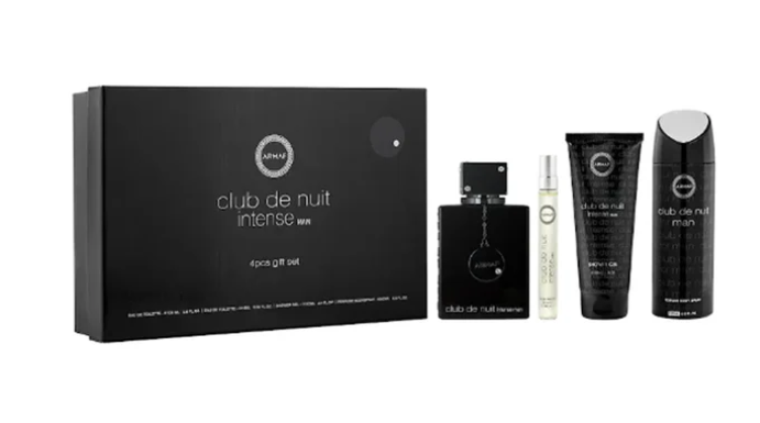 Armaf Club de Nuit INTENSE 4-Piece Gift Set | 3.4 oz EDP,Travel 10ml, Shower Gel, 1.7 oz Body Spray, 
