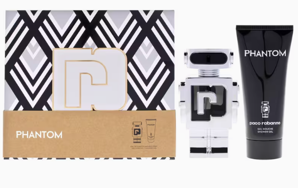 Paco Rabanne Phantom Men's 2 Pic set - 3.4 Oz EDT spray + 3.4 Oz Shower Gel 