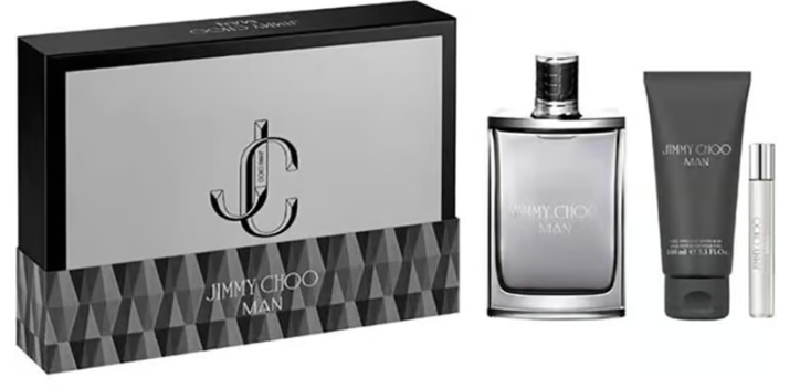 Jimmy Choo Man 3-Piece Gift Set | 3.3 oz EDT, 0.25 oz Travel Spray, 3.3 oz Shower Gel 